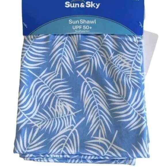 Wrap Sun Protection Swimming Suit Cover UPF 50+ Leaf Blue Leaves - Picture 1 of 6